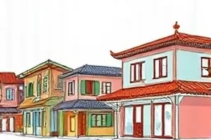 百年老铺账本柜台场景封面